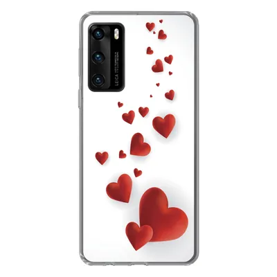 Produktbild von MuchoWow® Handyhülle Schutzhülle Hülle für Huawei P40 Eine Illustration eines Pfades der Herzen Silikon Softcase Handy Hülle - Handytasche