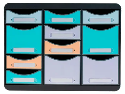 Produktbild von Exacompta Schubladenbox STORE BOX MULTI 11 offene Schubladen Aquarel 3132796D