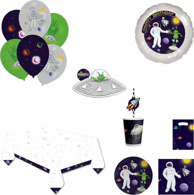 Produktbild von Partydeko Set groß Space Party für 8 Kinder