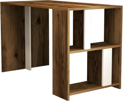 Produktbild von Schreibtisch Dpican, Mehrzweckschreibtisch, Bürotisch für PC, Eckschreibtisch, 120x60h75 cm, Walnuss und Weiß
