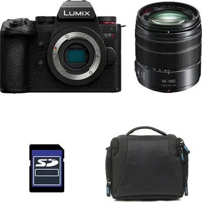 Produktbild von PANASONIC LUMIX G9 II Schwarz + 14-140mm Objektiv + Tasche und 4GB SD-Karte