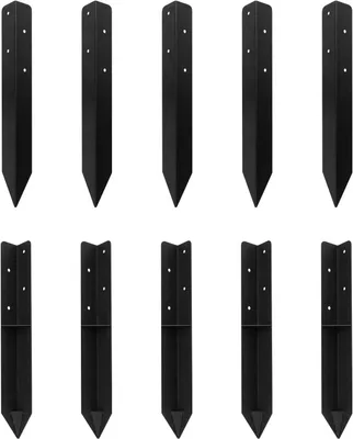 Imagen del producto de Juego de anclajes para suelo, 10 unidades, acero, 420 x 45 x 45 mm, para juegos de jardín
