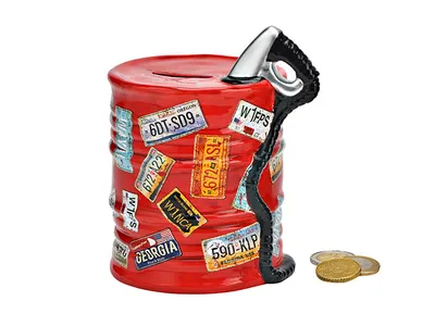 Obrázek produktu pro Červená pokladnička olejový barel s pumpou
