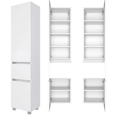 Produktbild von Bad-Möbel Hochschrank ARLON-03 matt weiß BxHxT 40x180x35 cm