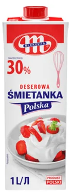 Zdjęcie produktu dla Mlekovita Śmietanka Polska UHT 30% tłuszczu 1l