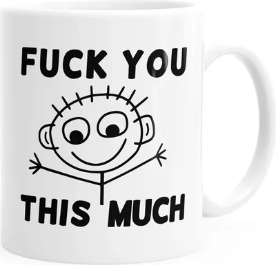 Produktbild von Kaffee-Tasse Fuck you this much Fun-Tasse Teetasse Keramiktasse MoonWorks® weiß unisize