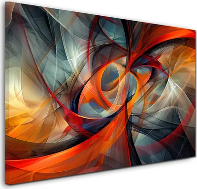 Produktbild von Abstrakt Formen in dynamischen Farben Wandbild Leinwandbild XL Wanddeko: 90x60x4cm