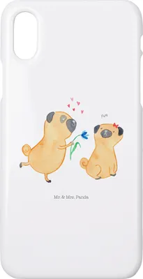 Produktbild von Mr. & Mrs. Panda Iphone 10 Handyhülle Mops Verliebt - Weiß - Geschenk, X, Hund, Knuffig, Liebe, Hülle, Handy, Cover, Sprüche