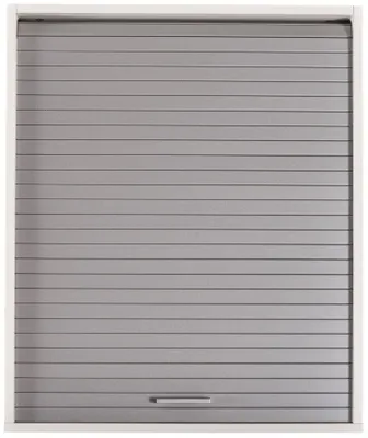 Produktbild von SIMMOB Küchenschrank Schrank Oberschrank Hängeschrank mit Rollladentür B 60 cm, Farbe:Weiß-Aluminium