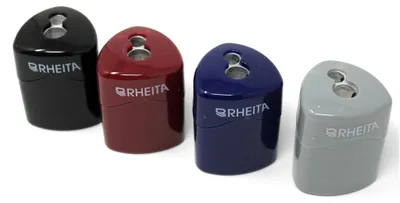 Produktbild von Doppeldosenspitzer in Dreikantform,farblich sortiert, Metallklinge