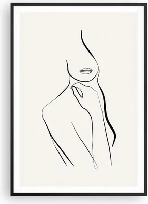 Produktbild von Gerahmtes Poster - Schwarzer Rahmen - Frau Skizze Zeichnung - 70x100 cm - Wand Bild - Wanddeko - Wandbilder - Kunstposter - Wandposter - Bilderrahmen - Bilder - Kunstdruck - P2BPA70x100-5045