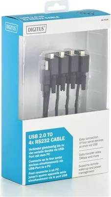 Obrázek produktu pro Digitus DA-70159, Černá, 1,5 m, USB Typ-A, DB-9, Samec, Samec