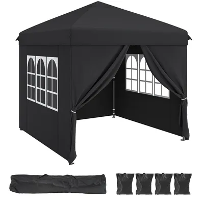 Produktbild von Balconera Pavillon 2,5x2,5m Faltpavillon mit Seitenteilen, Höhenverstellbar Faltbarer Pop up Pavillon Wasserdichte Gartenpavillon Gartenzelt UV-Schutz