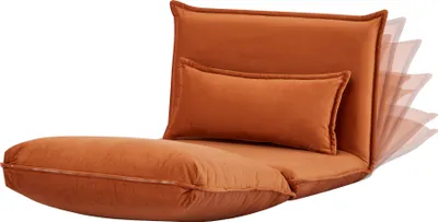 Image de Fauteuil-lit 'Umeå' 59x85,5x67 cm velours brun rouille