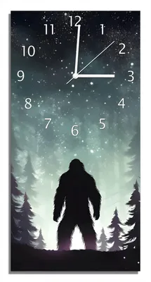 Produktbild von Wallario Design Wanduhr bedruckt, Größe 30 x 60 cm, Motiv: Begegnung im Sternenwald