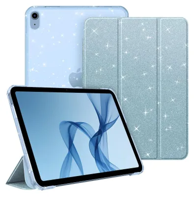 Produktbild von Fintie Hülle für iPad 11. Generation 2025 11 Zoll (A16), iPad 10. Generation 10.9 Zoll 2022 - Ultradünn Schutzhülle mit transparenter Rückseite Abdeckung Case Cover, Auto Schlaf/Wach, Glitzer Blau