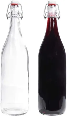Productafbeelding van Glazen flessen 1 liter met beugelsluiting - 2 stuks