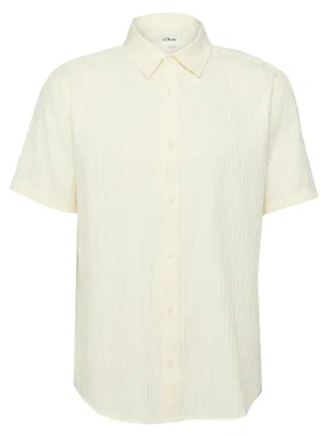 Produktbild von s.Oliver Herren Langarm Hemd Regular Fit Kentkragen Baumwolle Jacquard-Strukturstreifen Casual
