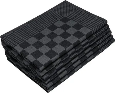 Produktbild von Famanu Geschirrtücher Set 6 Stück - Schwarz, 65x65 cm, 100% Baumwolle