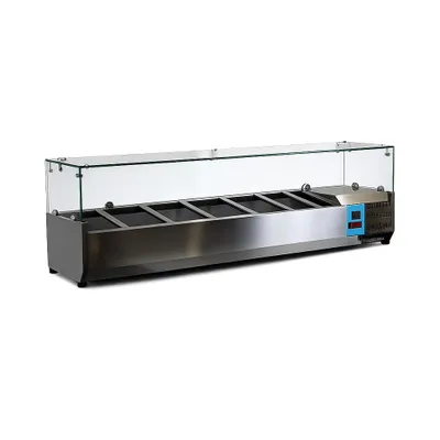 Produktbild von VRX1800/330 Kühlaufsatzvitrine GN 1/4 x 9, +2 bis +9 °C, statische Kühlung, Dixell, R600a, 1800 x 335 x 435 mm
