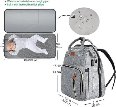 Produktbild von Famanu Wickelrucksack Große Kapazität - Grau