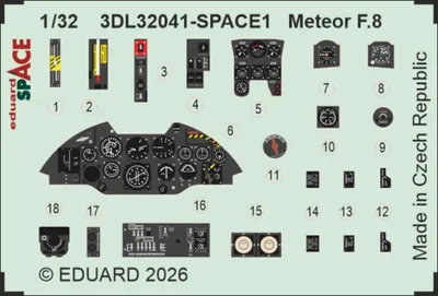 Produktbild von Eduard Accessories 3DL32041 - 1:32 Meteor F.8 SPACE for Revell - Neu
