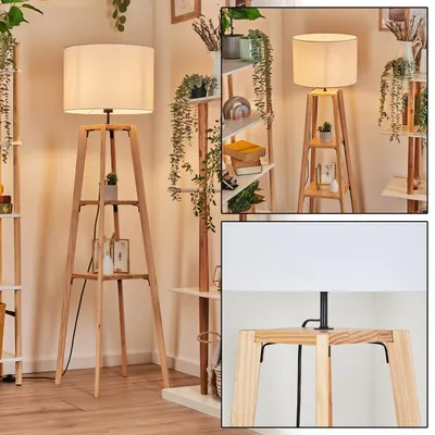 Produktbild von Schiavonea Stehlampe aus Holz/Stoff in Naturfarben/Weiß