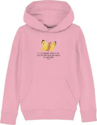 Produktbild von Mr. & Mrs. Panda Kinderpullover Schmetterling Zitronenfalter 5-6 Jahre (110/116) - Baumwolle Pink - Geschenk, Lustige Sprüche, Zauberhaft, Hoody, Pullover, Motivation, Fakt