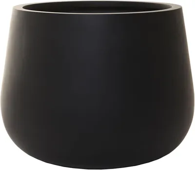 Produktbild von VIVANNO Blumentopf Fiberglas GIRAR Rund, Anthrazit matt - 49x37 cm