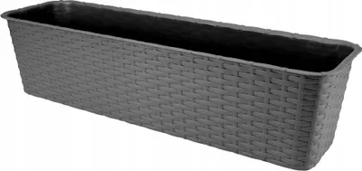 Produktbild von Graphit-Rattan-Balkonkasten 60 cm