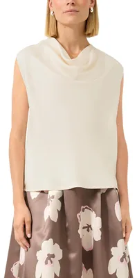 Produktbild von s.Oliver Damen Bluse – Satin, Wasserfall-Ausschnitt, ärmellos