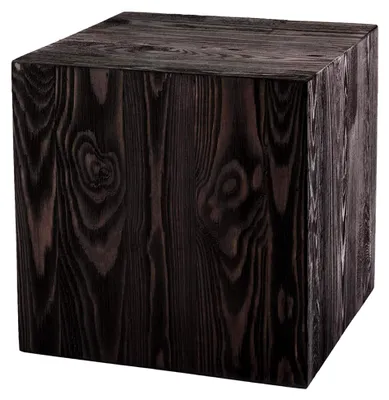 Produktbild von Holzständer, Holzblock, Baumstamm Deko, Bodenwindlicht Säule, Blumensäule Holz, Dekosäule, Stabil und Langlebig, Schwarz, 30x30x30 cm