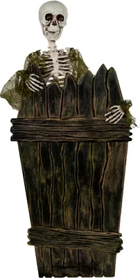 Produktbild von Animiertes Skelett mit Sargdeckel Animatronic 40cm