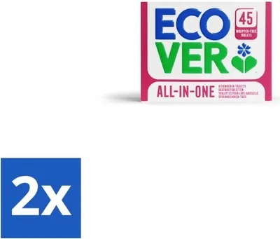 Produktbild von Ecover - All-in-One Geschirrspültabs - Zitrone & Mandarine - 45 Tabs - Vorteilspack - 2 Stücke
