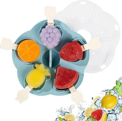 Produktbild von Silikon-Ice-Molds für Kinder, Mini-Ice-Molds mit Deckel und Griff, herstellbar, BPA-frei, für Selbstgemachtes Eis