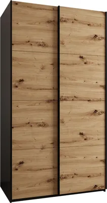 Produktbild von MEBLE KRYSPOL LUX 1 Kleiderschrank - 245,5x140x64cm - Schwarz, Artisan, Schwarz