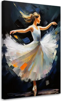 Produktbild von Leinwandbild Balletttänzer Tanz Musik 80x120 Feeby Weiß bild für die wand bereit zum aufhängen