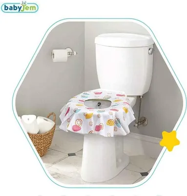 Produktbild von BabyJem 1113601 Einweg WC Sitzbezüge 10 Stück bunt Toilettensitz Schutz Auflage
