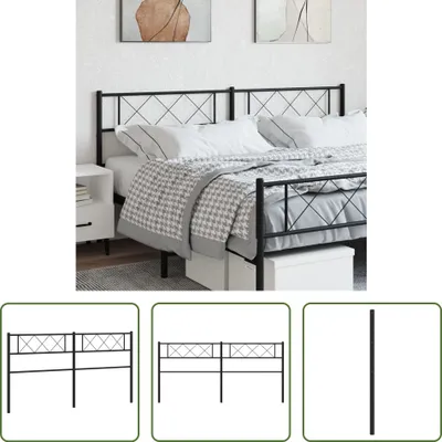 Produktbild von The Living Store Kopfteil Metall Schwarz 180 cm