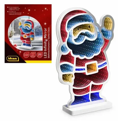 Produktbild von Idena LED Infinity Mirror Weihnachtsmann 25x8x40cm