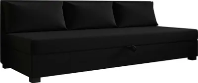 Produktbild von AURA SOFA  Boxspringbett  ROLAND BIZ 120x195 Komplett-Set mit Bonell Matratze, Polsterbett mit Bettkästen -  Schwarz, SAWANA 14
