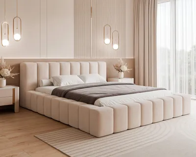 Produktbild von Polsterbett "MAKIRA" 120x200–200x200cm mit Bettkasten - Designerbett mit Stauraum
