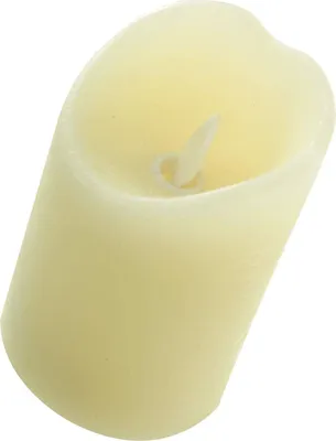 Produktbild von Echtwachs Kerze Timer Ø7,5x12,5cm Rustik LED-Kerze Batterie flackernd