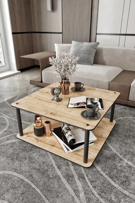 Produktbild von Skye Decor, Hochwertiger Couchtisch aus 100% MDF, 70 x 38 x 70 cm, mit kompakten Kraftbeinen, in Eiche, moderner industrieller Stil, ideal für Wohnzimmer und moderne Räume.