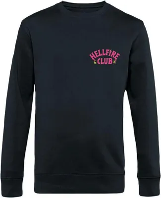 Produktbild von Stranger Things Sweatshirt Herren Pink Hellfire Club schwarz L