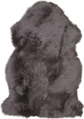 Imagen del producto de Colección House, alfombra de piel de oveja, 50 cm x 85 cm, modelo Maja, color grisáceo