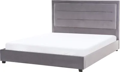 Obrázok produktu pre BELIANI Vodná posteľ tmavosivé zamatové čalúnenie 160 x 200 cm moderný dizajn čalúnené čelo postele spálňa