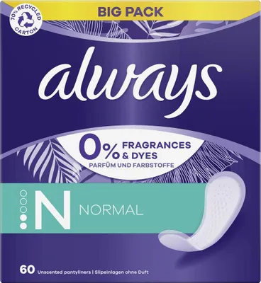 Produktbild von Always Slipeinlagen Immer Täglich Normal – dünn, weich für zuverlässigen Schutz