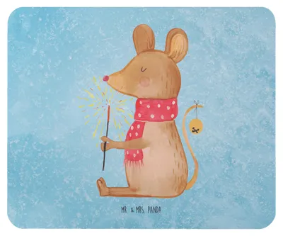 Produktbild von Mr. & Mrs. Panda Mouse Pad Maus Weihnachten - Eisblau - Geschenk, Weihnachtsgruß, mousematte, pc mousepad, Mauspad, Weihnachtsmotiv, Mäuschen, Frohe, laptop