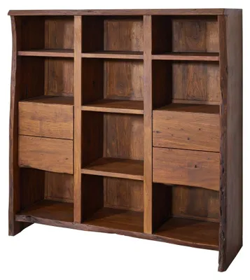 Produktbild von MASSIVMOEBEL24.DE Bücherregal Akazie 142x45x147 braun lackiert PURE ACACIA #212